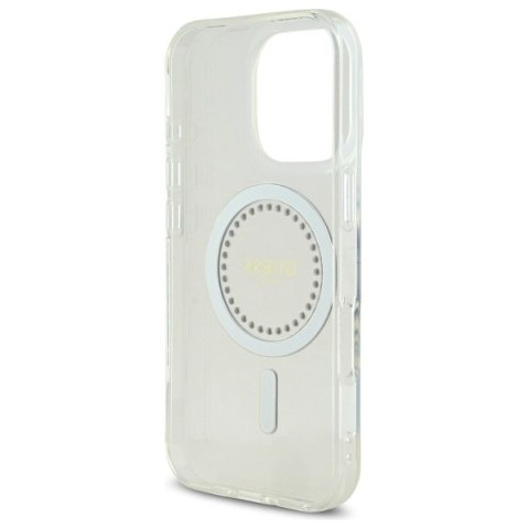 Guess GUHMP16LPFTDTEH iPhone 16 Pro 6.3" biały/white hardcase IML Rhinestones MagSafe