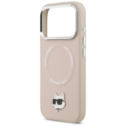 Etui Karl Lagerfeld Choupette Pin MagSafe do iPhone 17 Pro różowy