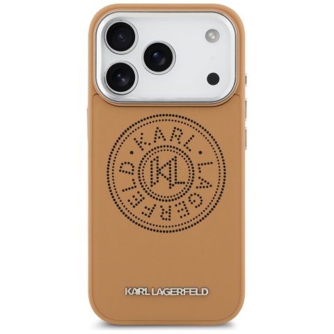 Etui Karl Lagerfeld Point & Metal Logo MagSafe do iPhone 17 Pro brązowy