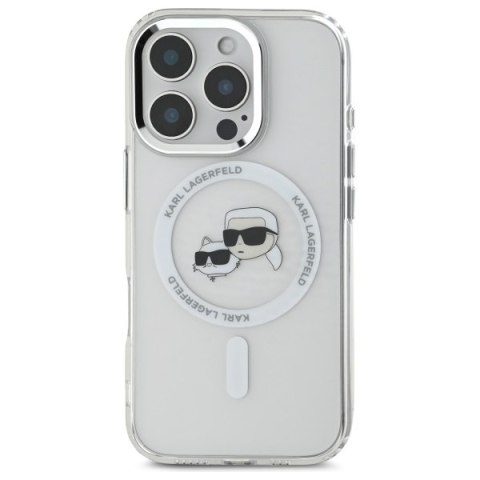 Karl Lagerfeld KLHMP16XHLSKCH iPhone 16 Pro Max 6.9" biały/white hardcase IML Metal Karl&Choupette Head MagSafe