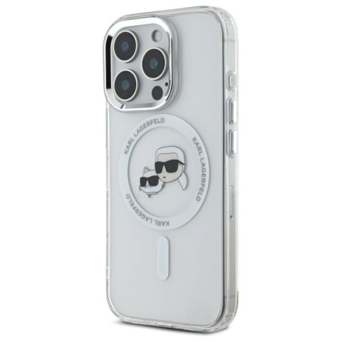 Karl Lagerfeld KLHMP16LHLSKCH iPhone Pro 6.3" biały/white hardcase IML Metal Karl&Choupette Head MagSafe