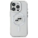 Karl Lagerfeld KLHMP16LHLSKCH iPhone Pro 6.3" biały/white hardcase IML Metal Karl&Choupette Head MagSafe