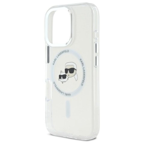 Karl Lagerfeld KLHMP16LHLSKCH iPhone Pro 6.3" biały/white hardcase IML Metal Karl&Choupette Head MagSafe