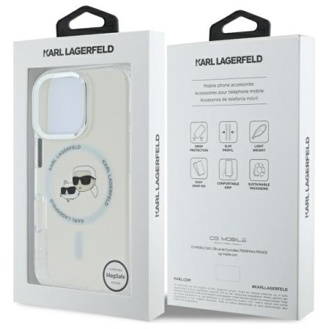 Karl Lagerfeld KLHMP16LHLSKCH iPhone Pro 6.3" biały/white hardcase IML Metal Karl&Choupette Head MagSafe