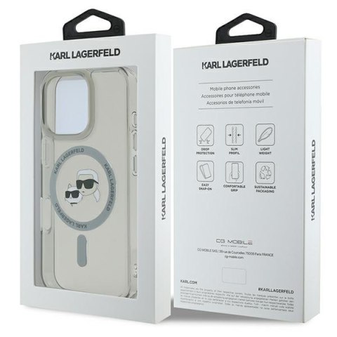 Karl Lagerfeld KLHMP16LHLSKCK iPhone16 Pro 6.3" czarny/black hardcase IML Metal Karl&Choupette Head MagSafe