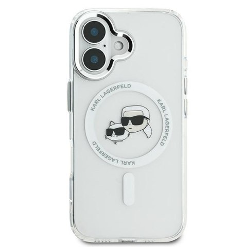 Karl Lagerfeld KLHMP16MHLSKCH iPhone Plus 6.7" biały/white hardcase IML Metal Karl&Choupette Head MagSafe
