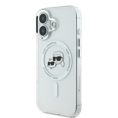 Karl Lagerfeld KLHMP16SHLSKCH iPhone 16 6.1" biały/white hardcase IML Metal Karl&Choupette Head MagSafe