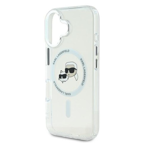 Karl Lagerfeld KLHMP16SHLSKCH iPhone 16 6.1" biały/white hardcase IML Metal Karl&Choupette Head MagSafe
