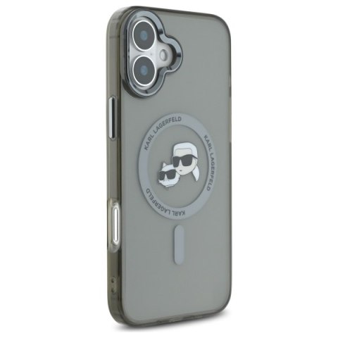 Karl Lagerfeld KLHMP16SHLSKCK iPhone 6.1" czarny/black hardcase IML Metal Karl&Choupette Head MagSafe