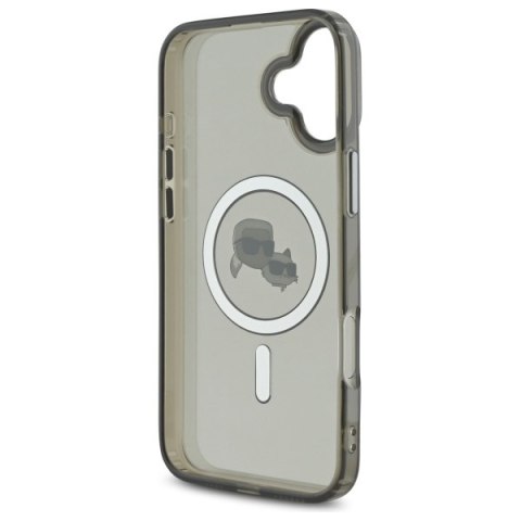 Karl Lagerfeld KLHMP16SHLSKCK iPhone 6.1" czarny/black hardcase IML Metal Karl&Choupette Head MagSafe
