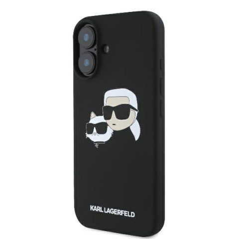 Karl Lagerfeld KLHMP16SSKCHPPLK iPhone 16 6.1" czarny/black hardcase Silicone Double Heads Print MagSafe