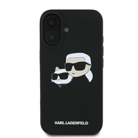 Karl Lagerfeld KLHMP16SSKCHPPLK iPhone 16 6.1" czarny/black hardcase Silicone Double Heads Print MagSafe