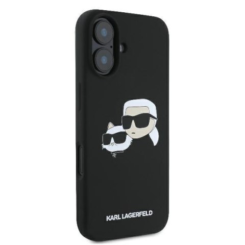 Karl Lagerfeld KLHMP16SSKCHPPLK iPhone 16 6.1" czarny/black hardcase Silicone Double Heads Print MagSafe