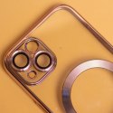 Nakładka Color Chrome Mag do iPhone 17 Pro 6,3" różowo-złota open ring