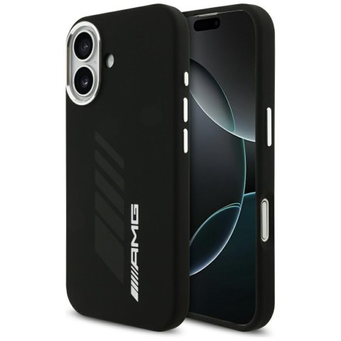 Etui AMG Silicone Oversize Rhombs MagSafe do iPhone 17 czarny
