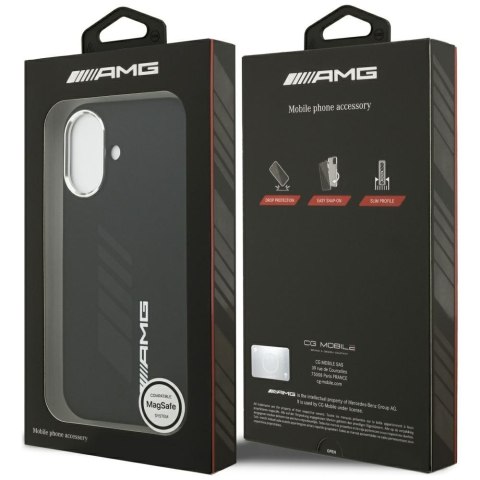 Etui AMG Silicone Oversize Rhombs MagSafe do iPhone 17 czarny