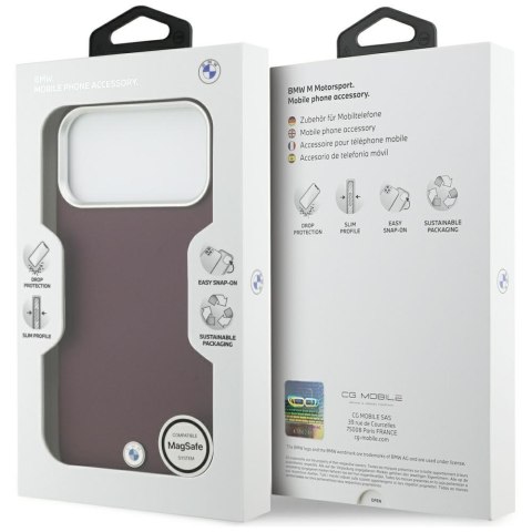 Etui BMW Sign Full Wrapped Metal MagSafe do iPhone 17 Pro Max czerwony