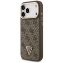Etui Guess 4G PU Triangle Logo & Stand Camera Magsafe do iPhone 17 Pro Max brązowy