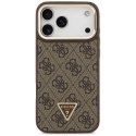 Etui Guess 4G PU Triangle Logo & Stand Camera Magsafe do iPhone 17 Pro Max brązowy