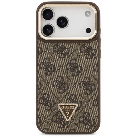 Etui Guess 4G PU Triangle Logo & Stand Camera Magsafe do iPhone 17 Pro Max brązowy