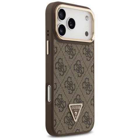 Etui Guess 4G PU Triangle Logo & Stand Camera Magsafe do iPhone 17 Pro Max brązowy