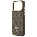 Etui Guess 4G PU Triangle Logo & Stand Camera Magsafe do iPhone 17 Pro Max brązowy