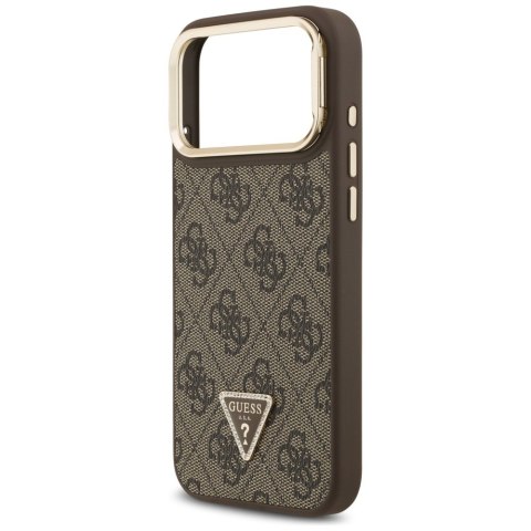 Etui Guess 4G PU Triangle Logo & Stand Camera Magsafe do iPhone 17 Pro Max brązowy