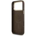 Etui Guess 4G PU Triangle Logo & Stand Camera Magsafe do iPhone 17 Pro Max brązowy