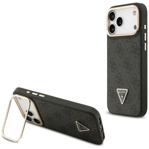 Etui Guess 4G PU Triangle Logo & StandCamera Magsafe do iPhone 17 Pro Max czarny
