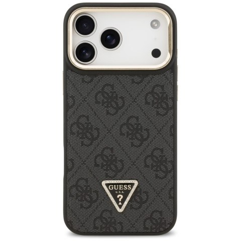 Etui Guess 4G PU Triangle Logo & StandCamera Magsafe do iPhone 17 Pro Max czarny