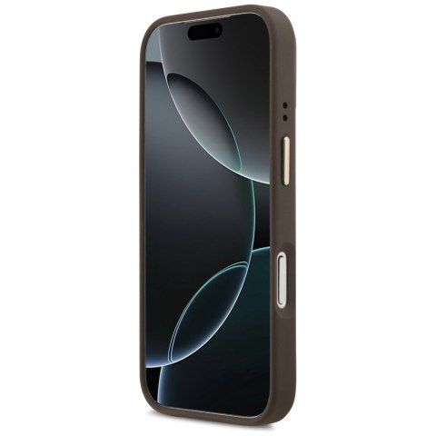 Etui Guess 4G PU Triangle Logo & Stand Camera Magsafe do iPhone 17 Pro brązowy