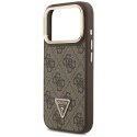 Etui Guess 4G PU Triangle Logo & Stand Camera Magsafe do iPhone 17 Pro brązowy