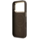 Etui Guess 4G PU Triangle Logo & Stand Camera Magsafe do iPhone 17 Pro brązowy