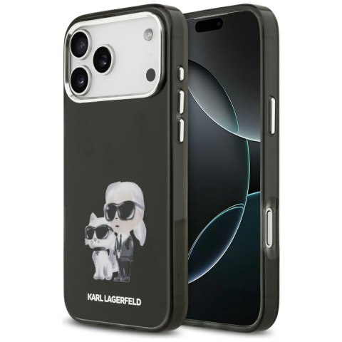 Etui Karl Lagerfeld IML Aquarelle Karl & Choupette & Logo MagSafe do iPhone 17 Pro czarny