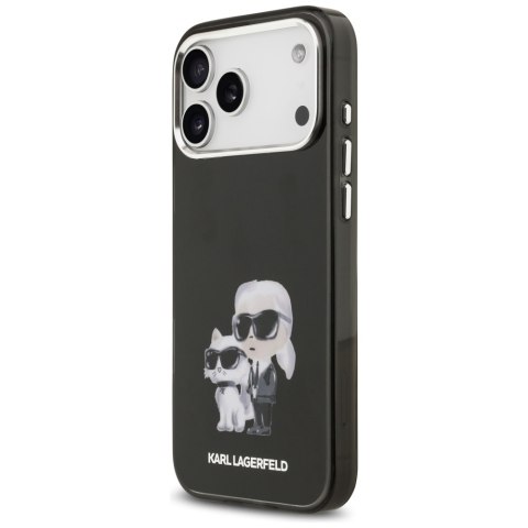 Etui Karl Lagerfeld IML Aquarelle Karl & Choupette & Logo MagSafe do iPhone 17 Pro czarny