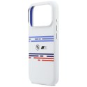 Etui BMW M Silicon Horizontal Line MagSafe do iPhone 17 Pro biały
