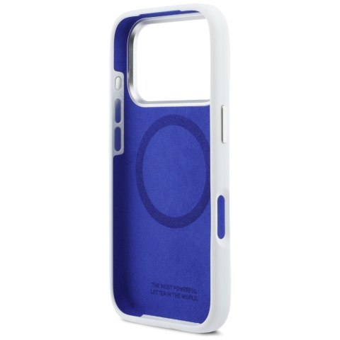 Etui BMW M Silicon Horizontal Line MagSafe do iPhone 17 Pro biały