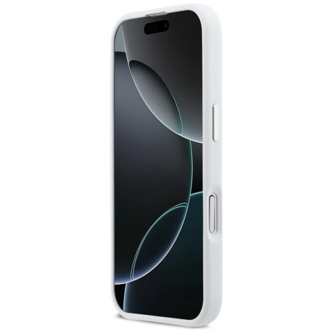 Etui BMW M Silicon Horizontal Line MagSafe do iPhone 17 biały