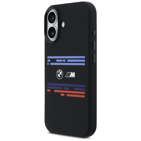 Etui BMW M Silicon Horizontal Line MagSafe do iPhone 17 czarny