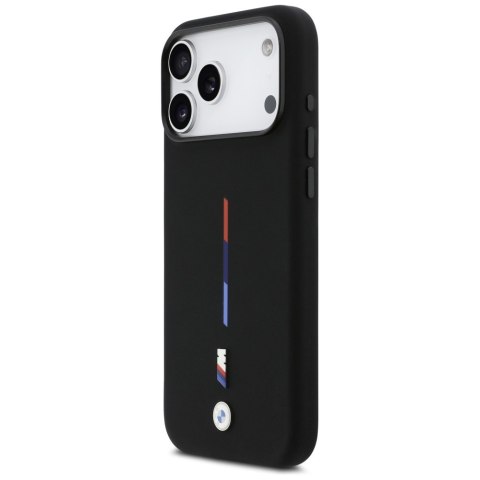 Etui BMW M Silicon Tricolor Line MagSafedo iPhone 17 Pro Max czarny