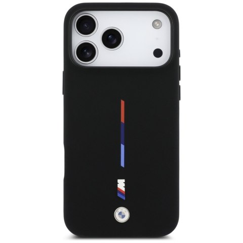 Etui BMW M Silicon Tricolor Line MagSafedo iPhone 17 Pro Max czarny