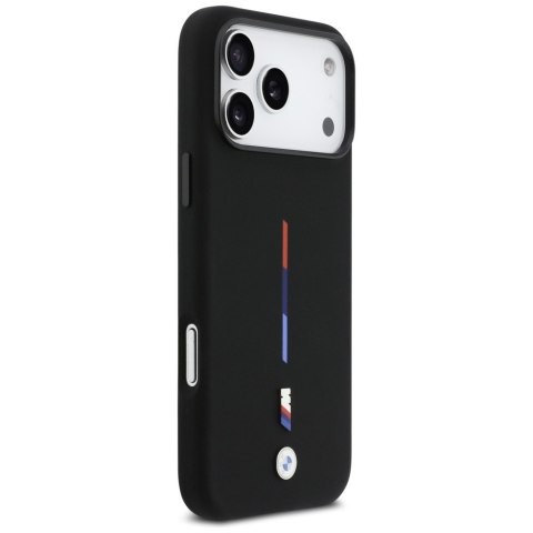 Etui BMW M Silicon Tricolor Line MagSafedo iPhone 17 Pro Max czarny