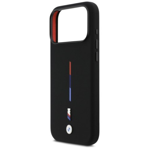 Etui BMW M Silicon Tricolor Line MagSafedo iPhone 17 Pro Max czarny