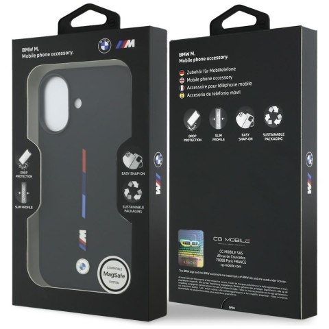 Etui BMW M Silicon Tricolor Line MagSafe do iPhone 17 czarny