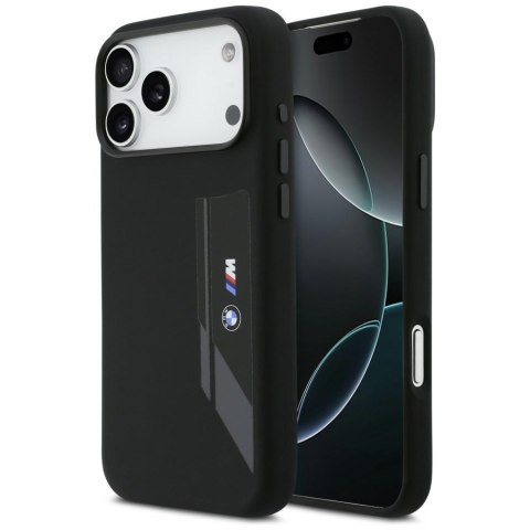 Etui BMW M Silicon Vertical Logo MagSafe do iPhone 17 Pro Max czarny