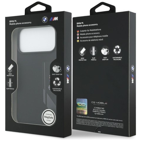 Etui BMW M Silicon Vertical Logo MagSafe do iPhone 17 Pro Max czarny