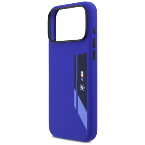 Etui BMW M Silicon Vertical Logo MagSafe do iPhone 17 Pro Max granatowy