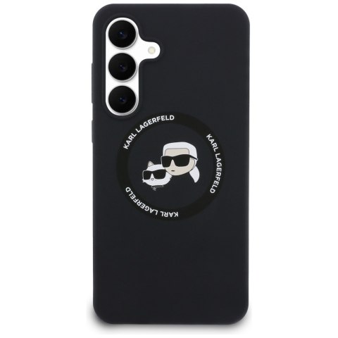 Etui Karl Lagerfeld Silicone Karl&Choupette Heads MagSafe do Samsung Galaxy S25 FE czarny