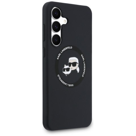 Etui Karl Lagerfeld Silicone Karl&Choupette Heads MagSafe do Samsung Galaxy S25 FE czarny