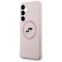 Etui Karl Lagerfeld Silicone Karl&Choupette Heads MagSafe do Samsung Galaxy S25 FE różowy